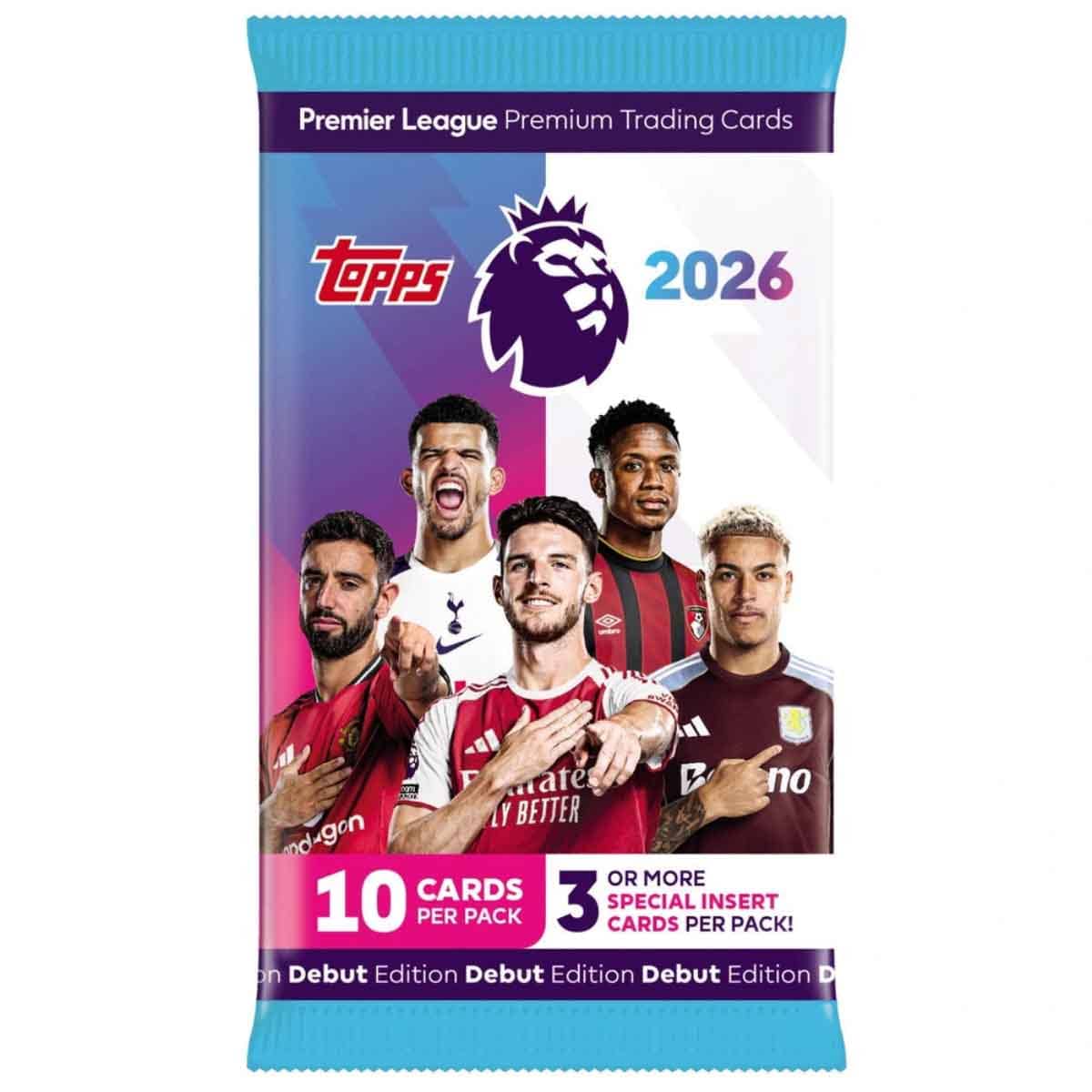 توبس الدوري الإنجليزي الممتاز 2025/26 علبة باكيت فردية 28 قطعة – لعبة بطاقات