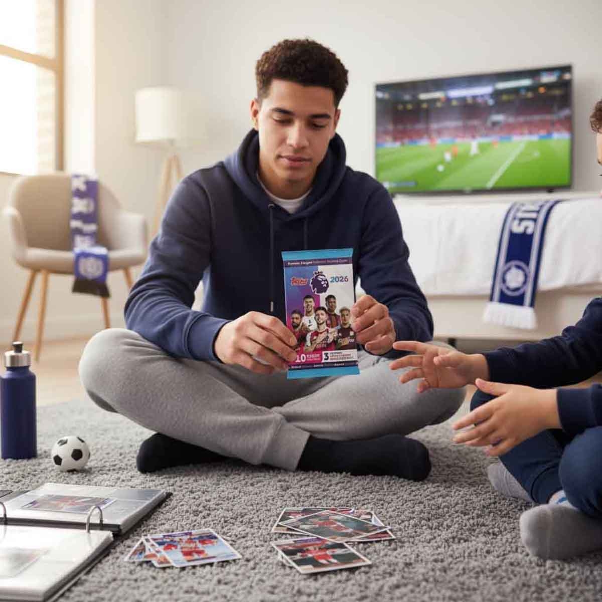 توبس الدوري الإنجليزي الممتاز 2025/26 علبة باكيت فردية 28 قطعة – لعبة بطاقات