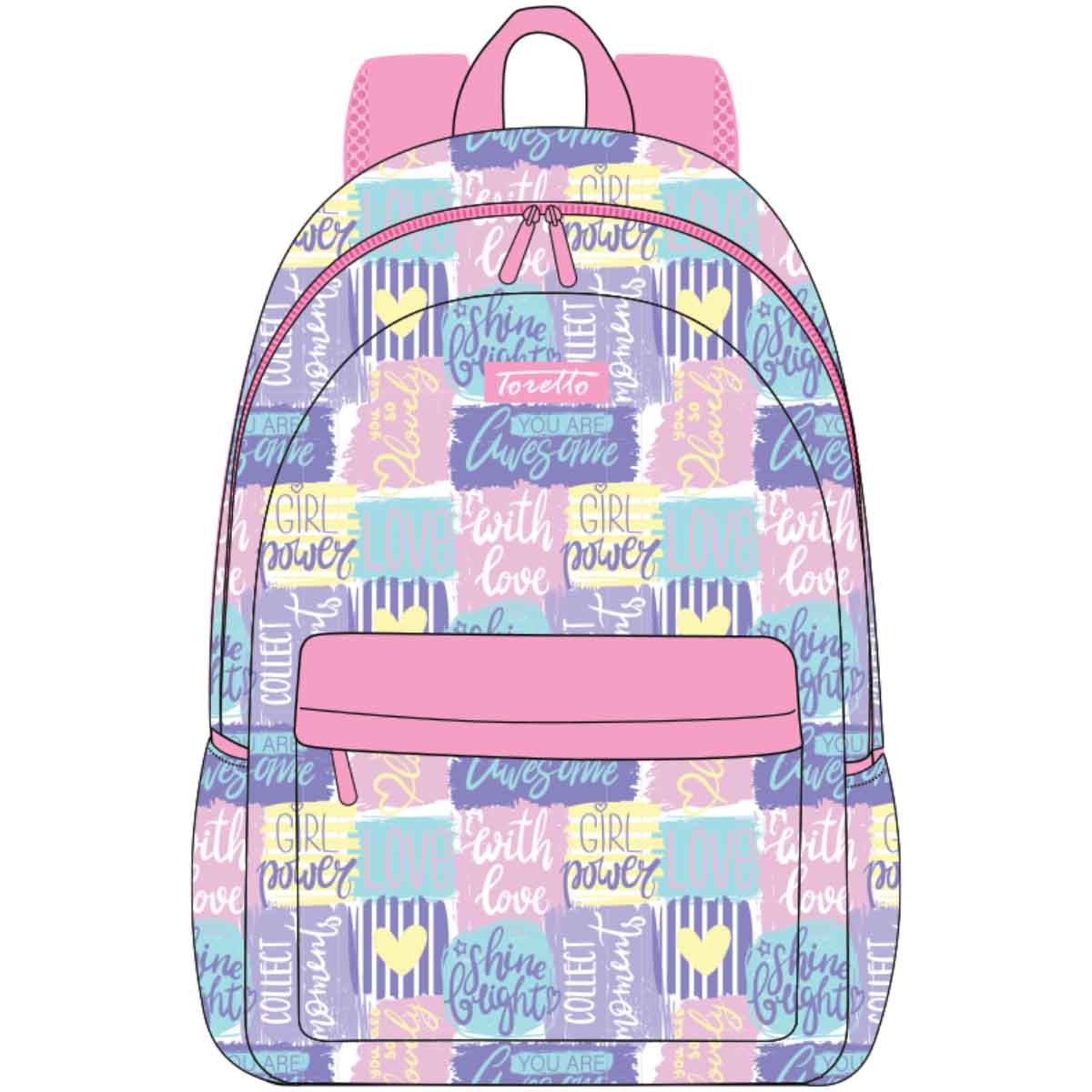 Toretto 4-Piece M2227 Backpack, Lunch Bag, Water Bottle & Pencil Case Set