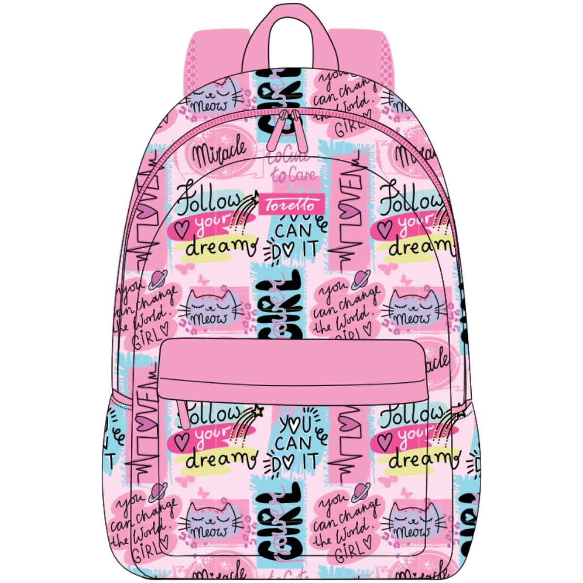 Toretto 4-Piece M2228 Backpack, Lunch Bag, Water Bottle & Pencil Case Set