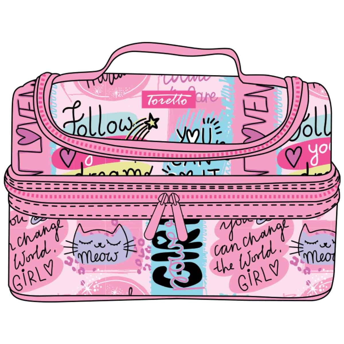 Toretto 4-Piece M2228 Backpack, Lunch Bag, Water Bottle & Pencil Case Set