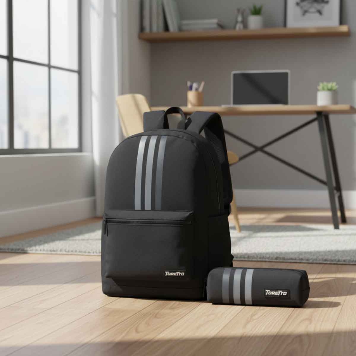 Toretto Durable School Backpack with Pencil Case