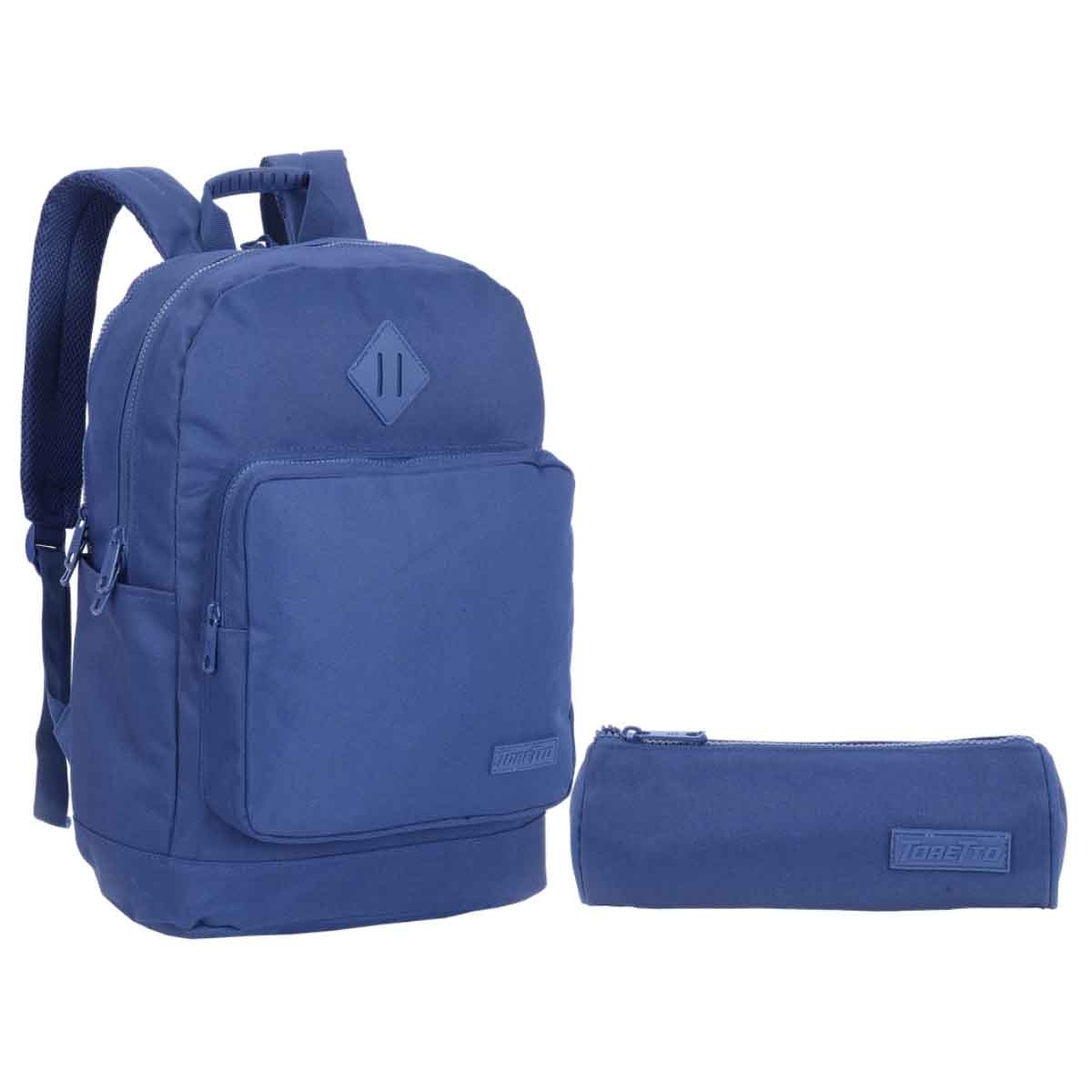 توريتو حقيبة ظهر زرقاء داكنة مقاس 16 انش مع مقلمة