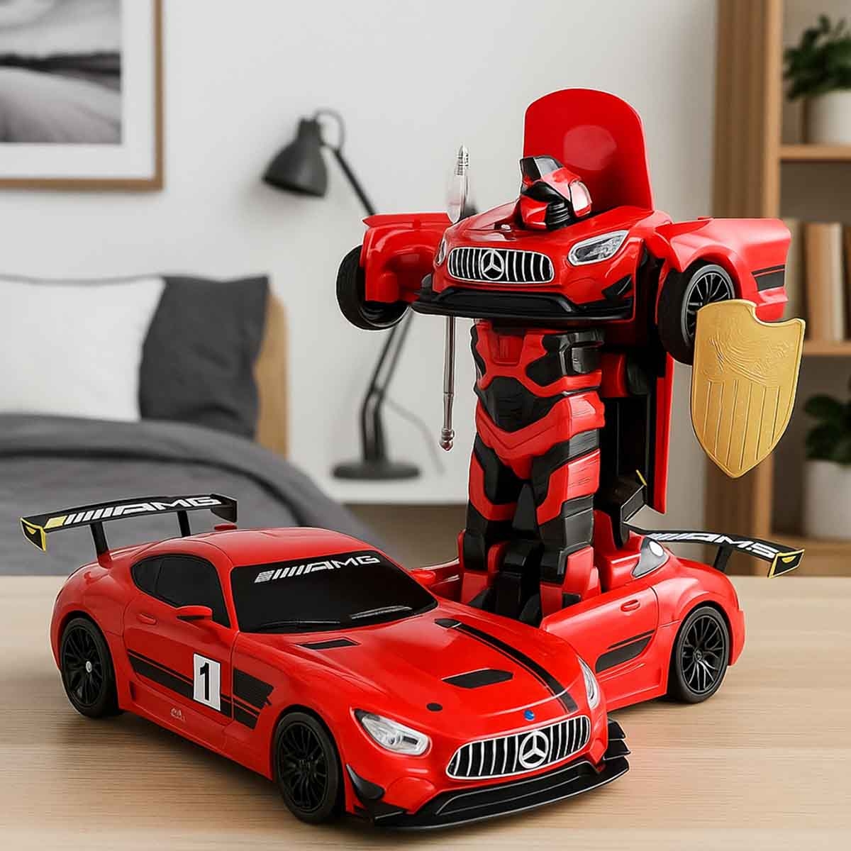 Transformers 1:14 Scale RS 2.4G Robot Fast Transforming R/C Car Boys, 5-7 Years