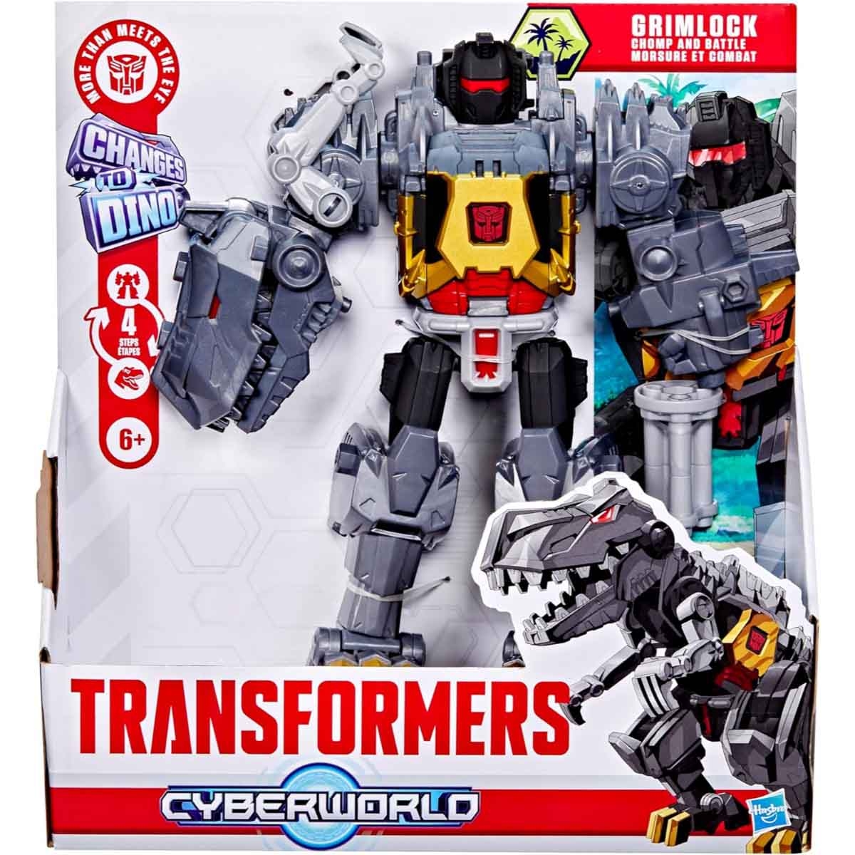 Transformers Cyberworld Chomp & Battle Grimlock Action Figure Unisex, 5-7 Years