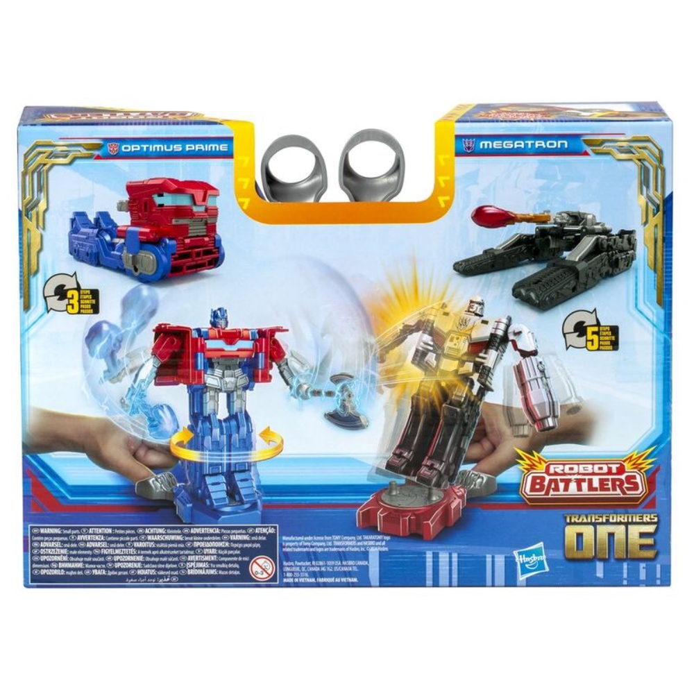 Transformers One 4.5″ Robot Battlers Optimus Prime vs Megatron 2-in-1 Action Figures Unisex, 5-7 Years, Pack of 2