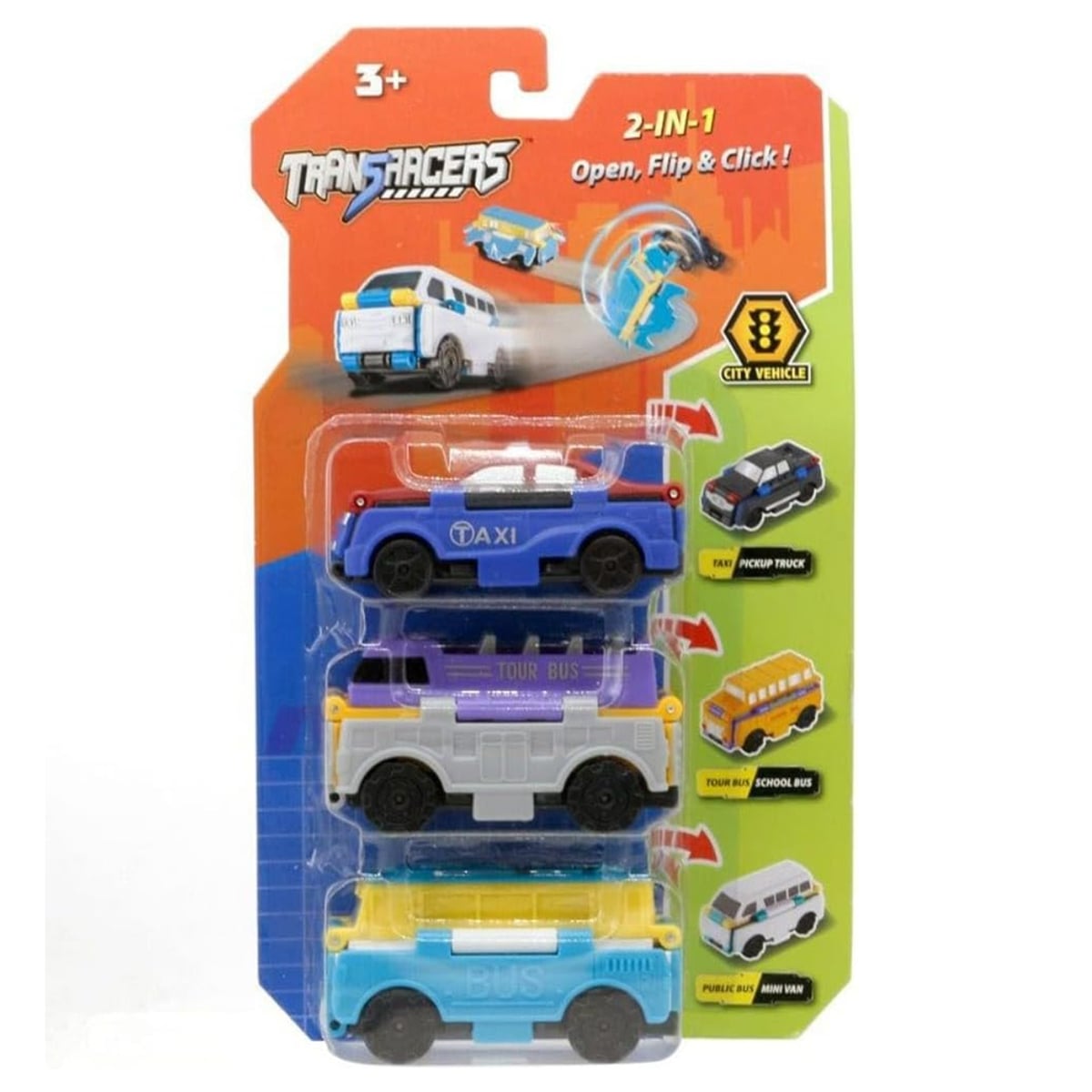 Transracers 2-in-1 City Transport Vehicles Boys, 3-4 Years, Pack of 3