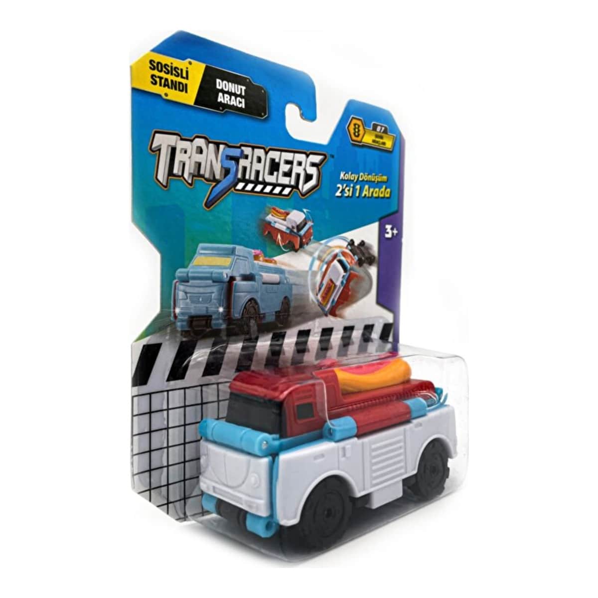 ترانس ريسرز مركبة متحولة 2 في 1 عربة هوت دوج وعربة دونات، للجنسين، من 3 إلى 4 سنوات