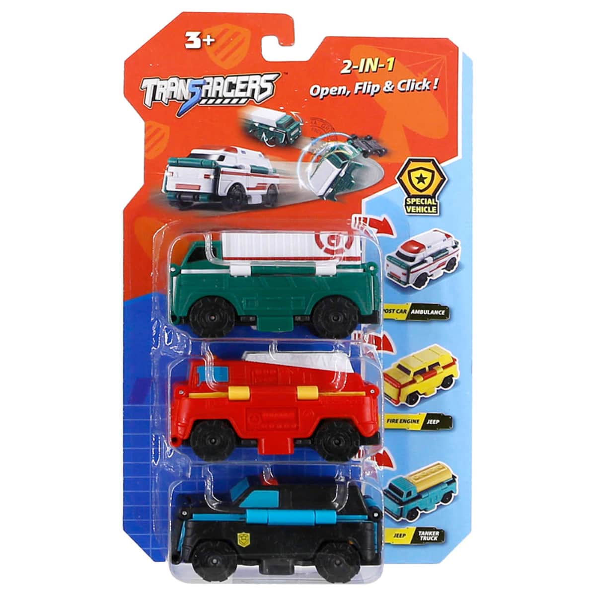Transracers Special Transport Transforming Car Boys, 3-4 Years, Pack of 3