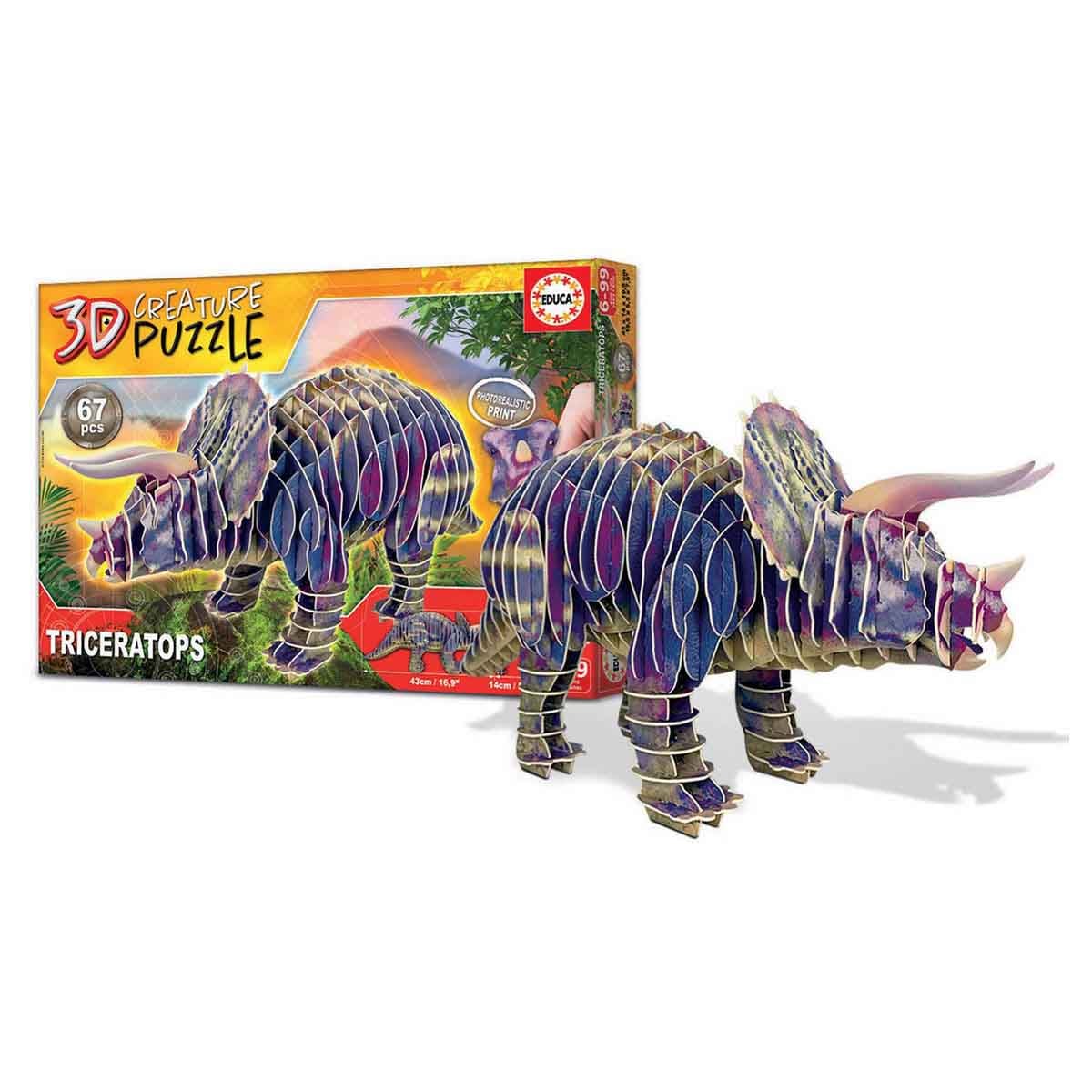 Educa Triceratops 3D Creature Puzzle Unisex, 5-7 Years