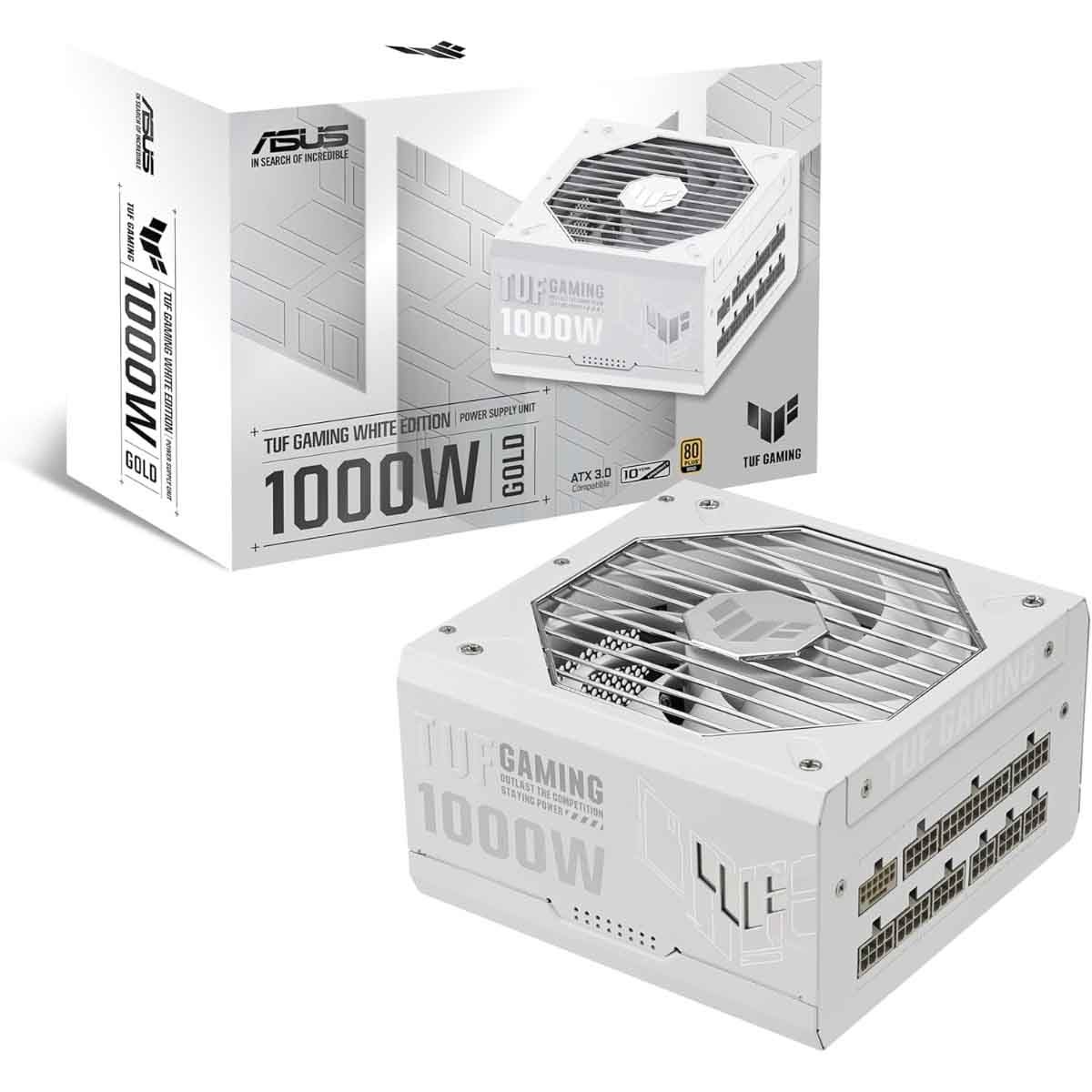 أسوس مزود طاقة تاف للألعاب 1000G باللون الأبيض