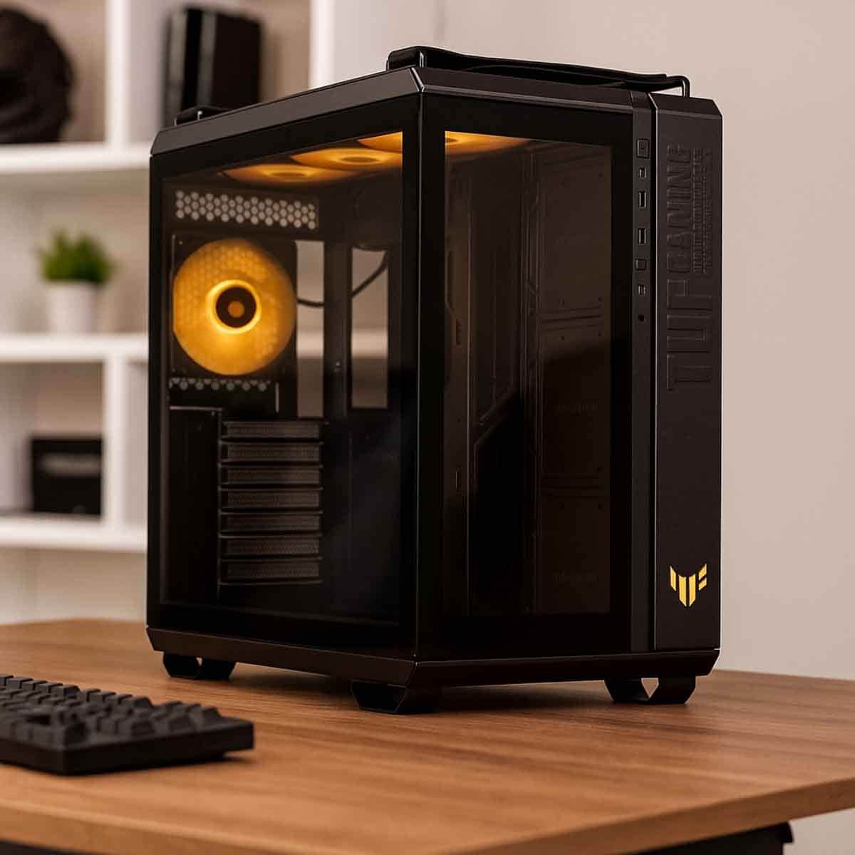 Asus Black TUF Gaming GT502 Horizon TG ARGB Mid-Tower Gaming PC Case