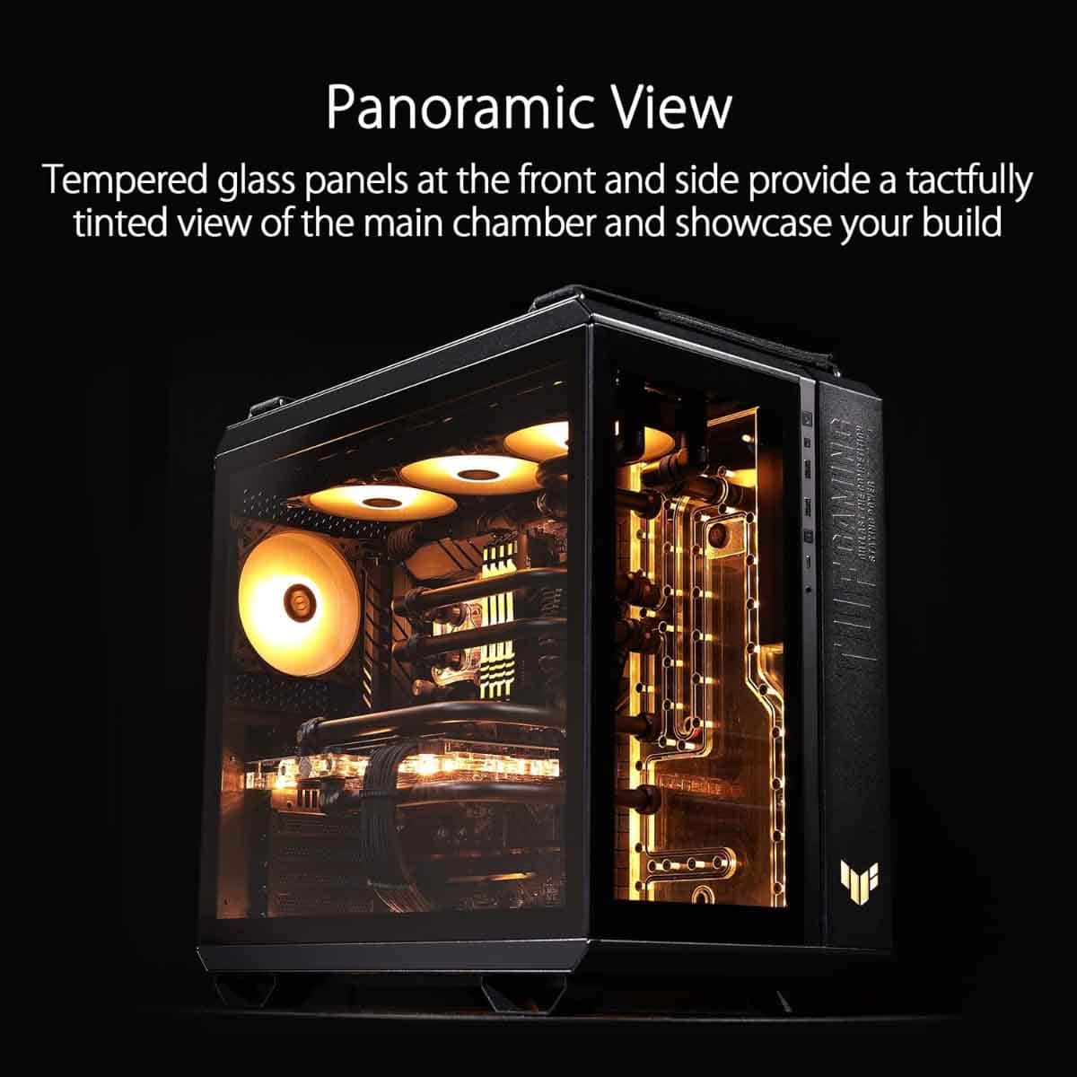 Asus Black TUF Gaming GT502 Horizon TG ARGB Mid-Tower Gaming PC Case