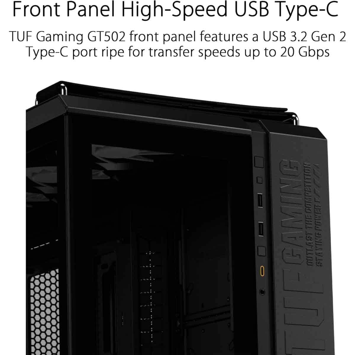 Asus Black TUF Gaming GT502 Horizon TG ARGB Mid-Tower Gaming PC Case