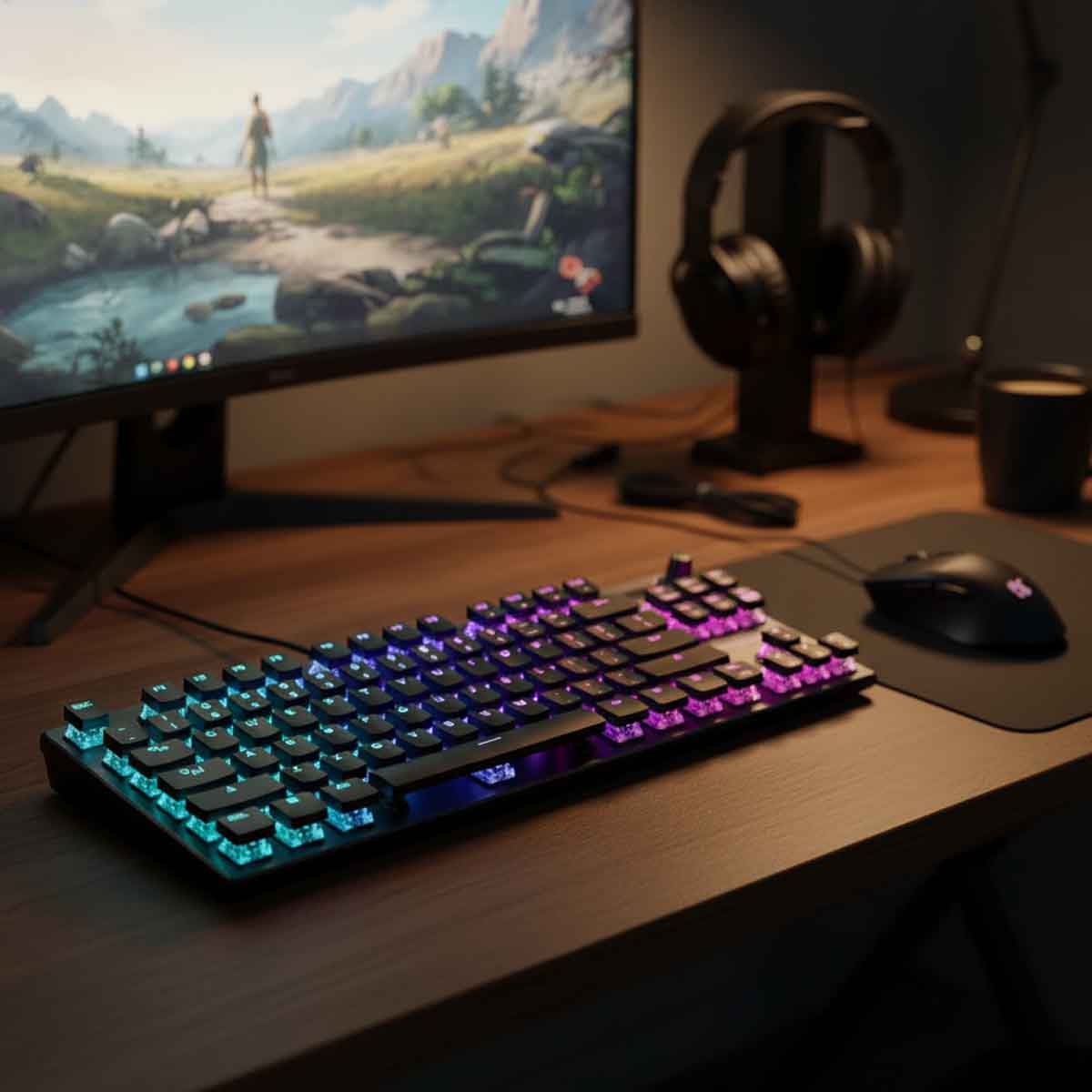 Turtle Beach Black Vulcan TKL AIMO Linear Gaming Keyboard