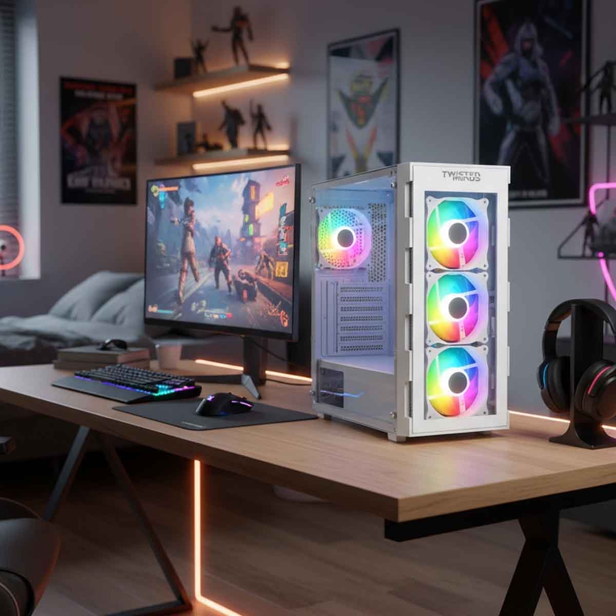 Twisted Minds TM-GM-III-W White 03 Apex Mid-Tower Gaming PC Case