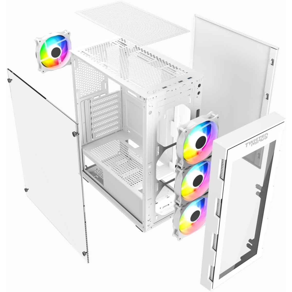 Twisted Minds TM-GM-III-W White 03 Apex Mid-Tower Gaming PC Case