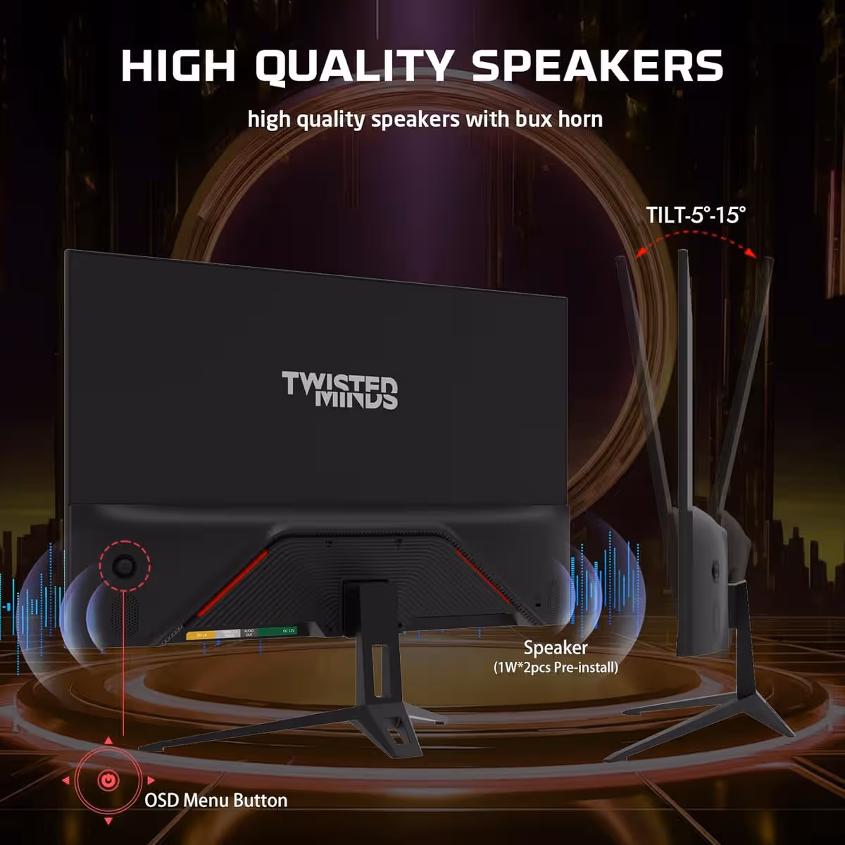 Twisted Minds TM22FHD120IPS Eco Series FHD 120Hz 1ms IPS Gaming Monitor