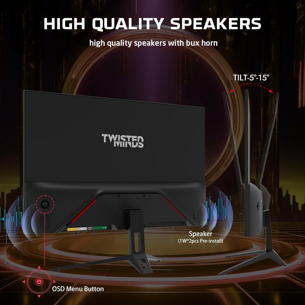 Twisted Minds TM22FHD120IPS Eco Series FHD 120Hz 1ms IPS Gaming Monitor