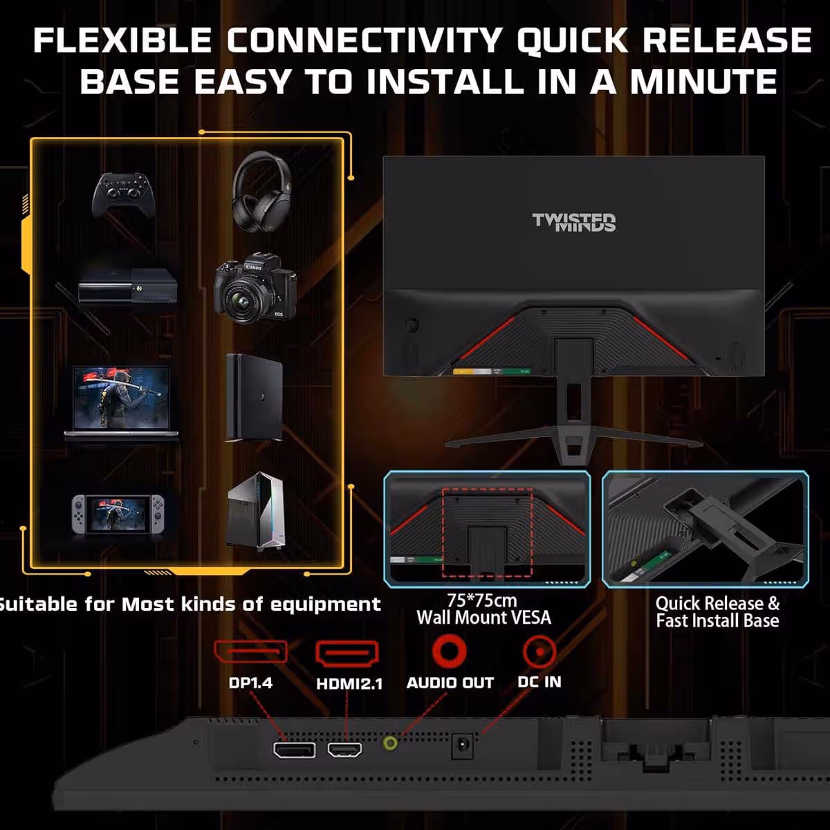 Twisted Minds TM22FHD120IPS Eco Series FHD 120Hz 1ms IPS Gaming Monitor