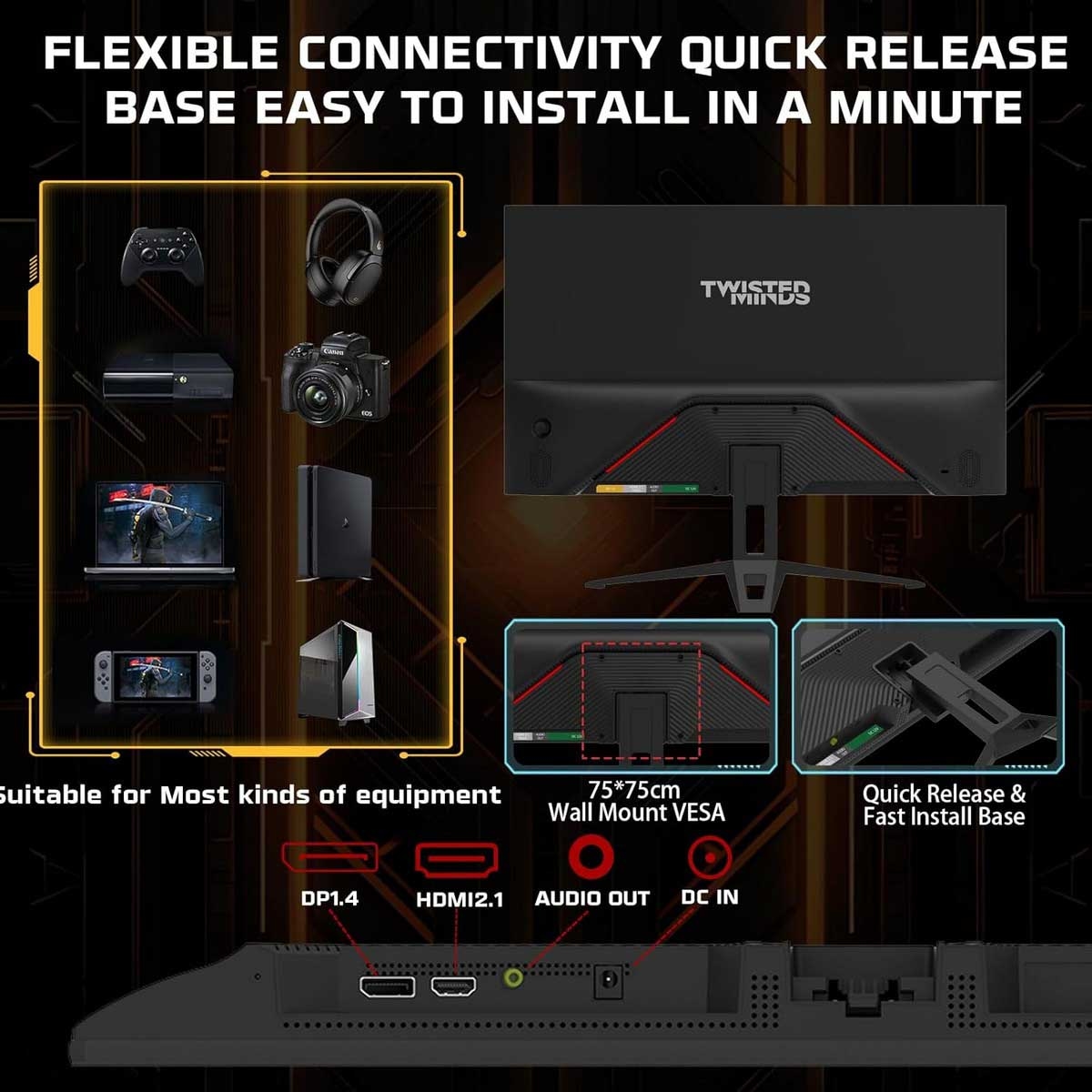 Twisted Minds TM22FHD120IPS Eco Series FHD 120Hz 1ms IPS Gaming Monitor