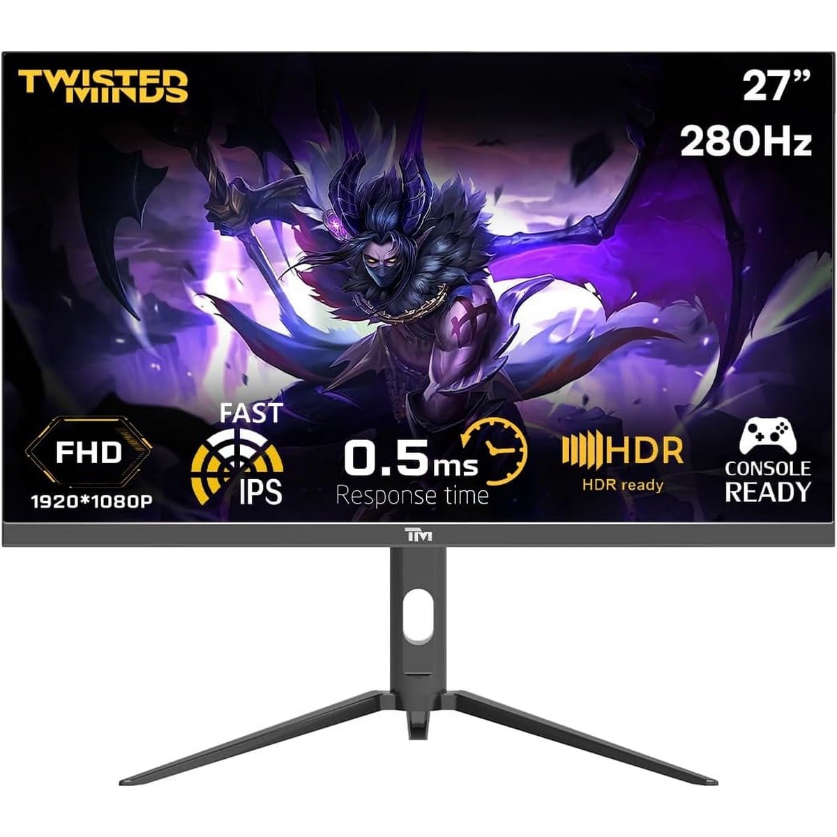 تويستد مايندز شاشة ألعاب TM27FHD280IPS Supreme Series مقاس 27 بوصة بدقة FHD وتردد 280Hz وزمن استجابة 0.5ms ولوحة Fast IPS