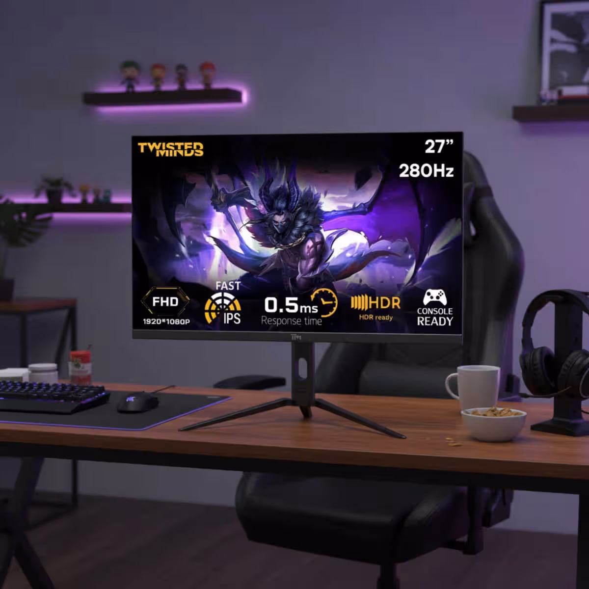 Twisted Minds 27" TM27FHD280IPS Supreme Series FHD 280Hz 0.5ms Fast IPS Gaming Monitor