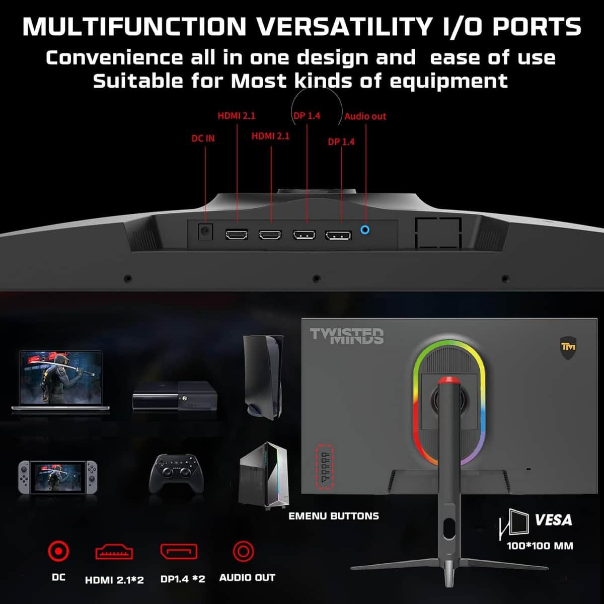 Twisted Minds 27" TM27FHD280IPS Supreme Series FHD 280Hz 0.5ms Fast IPS Gaming Monitor