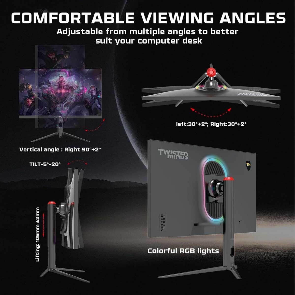 Twisted Minds 27" TM27FHD280IPS Supreme Series FHD 280Hz 0.5ms Fast IPS Gaming Monitor