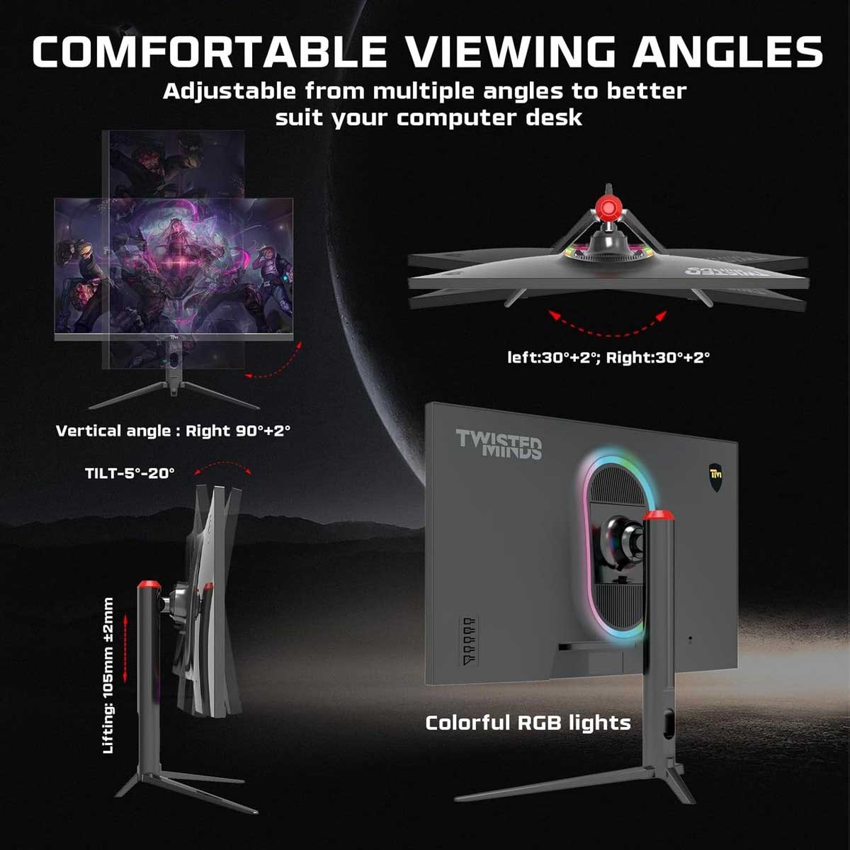 Twisted Minds 27" TM27FHD280IPS Supreme Series FHD 280Hz 0.5ms Fast IPS Gaming Monitor