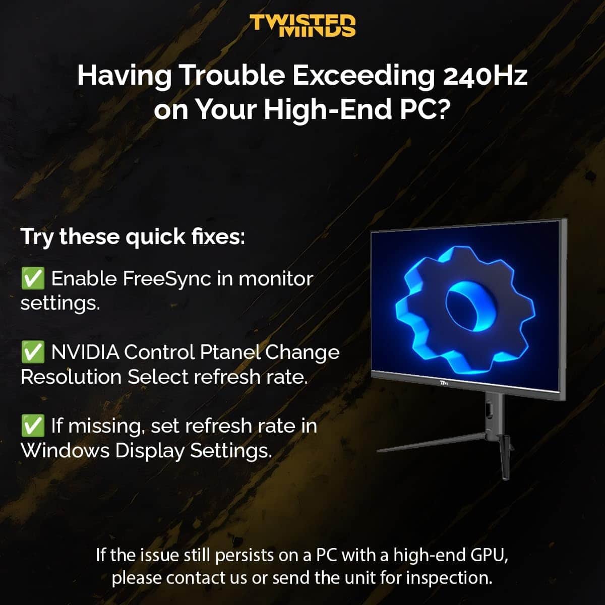 Twisted Minds 27" TM27FHD280IPS Supreme Series FHD 280Hz 0.5ms Fast IPS Gaming Monitor