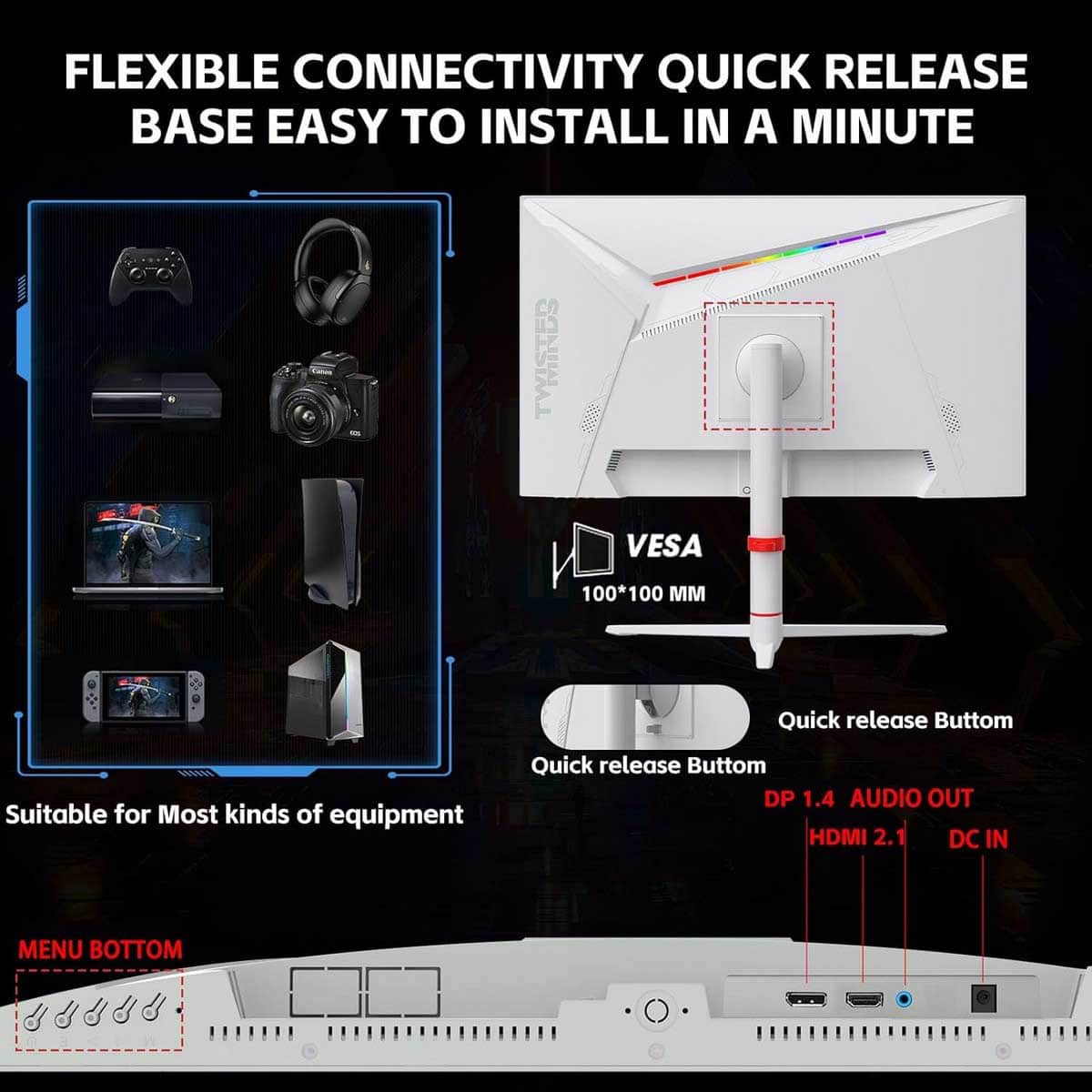 Twisted Minds 27" TMA27FHD180IPS FHD 180Hz 0.5ms IPS Gaming Monitor