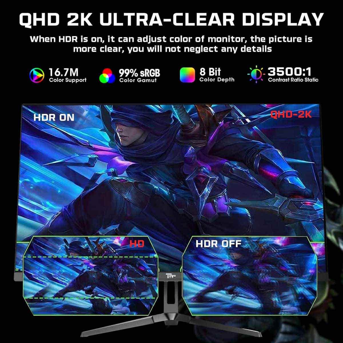 Twisted Minds 32" TM32QHD165VA Eclipse Series QHD 165Hz 1ms Fast VA Gaming Monitor