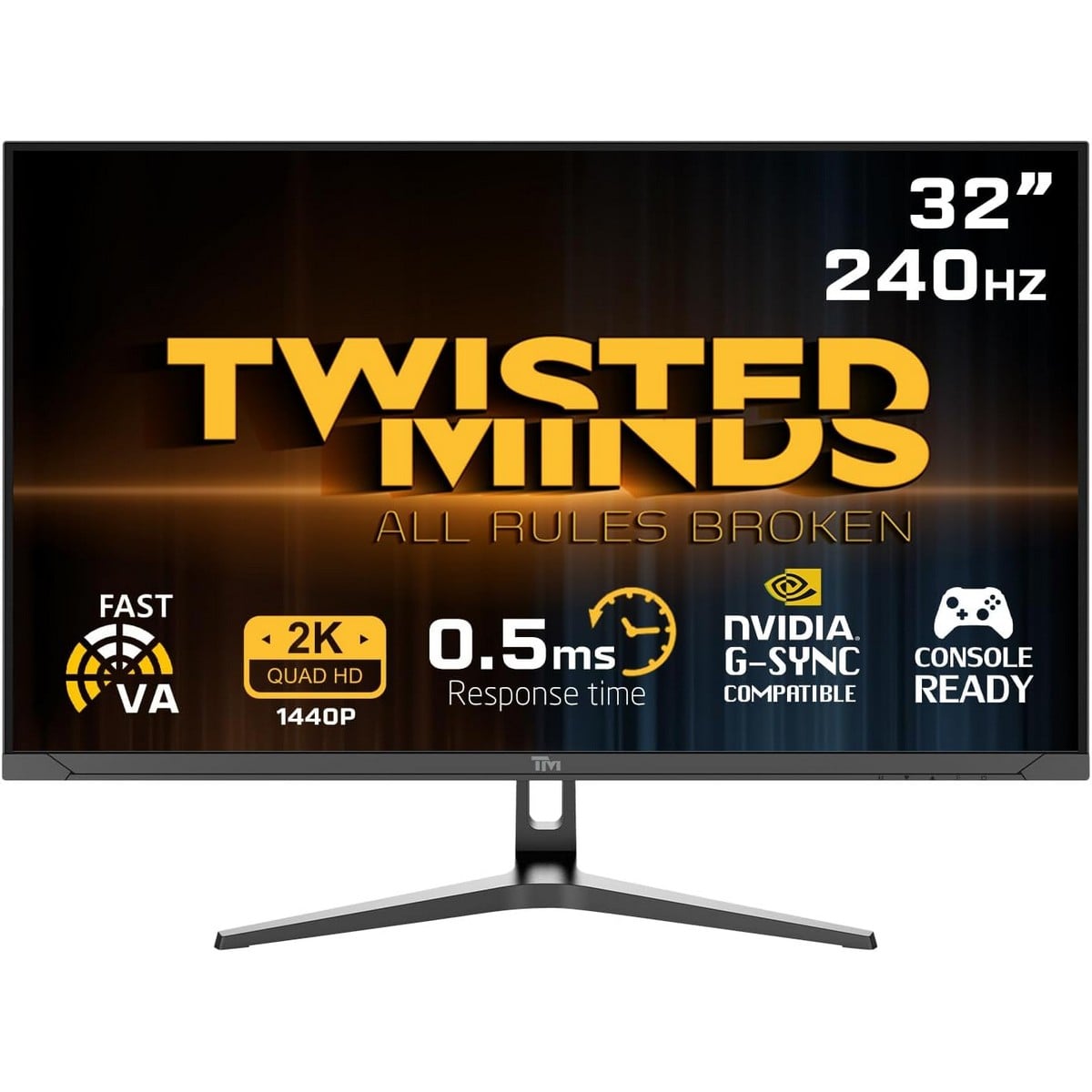 تويستد مايندز شاشة ألعاب TM32QHD240VA مقاس 32 بوصة بدقة QHD وتردد 240Hz وزمن استجابة 0.5ms ولوحة VA