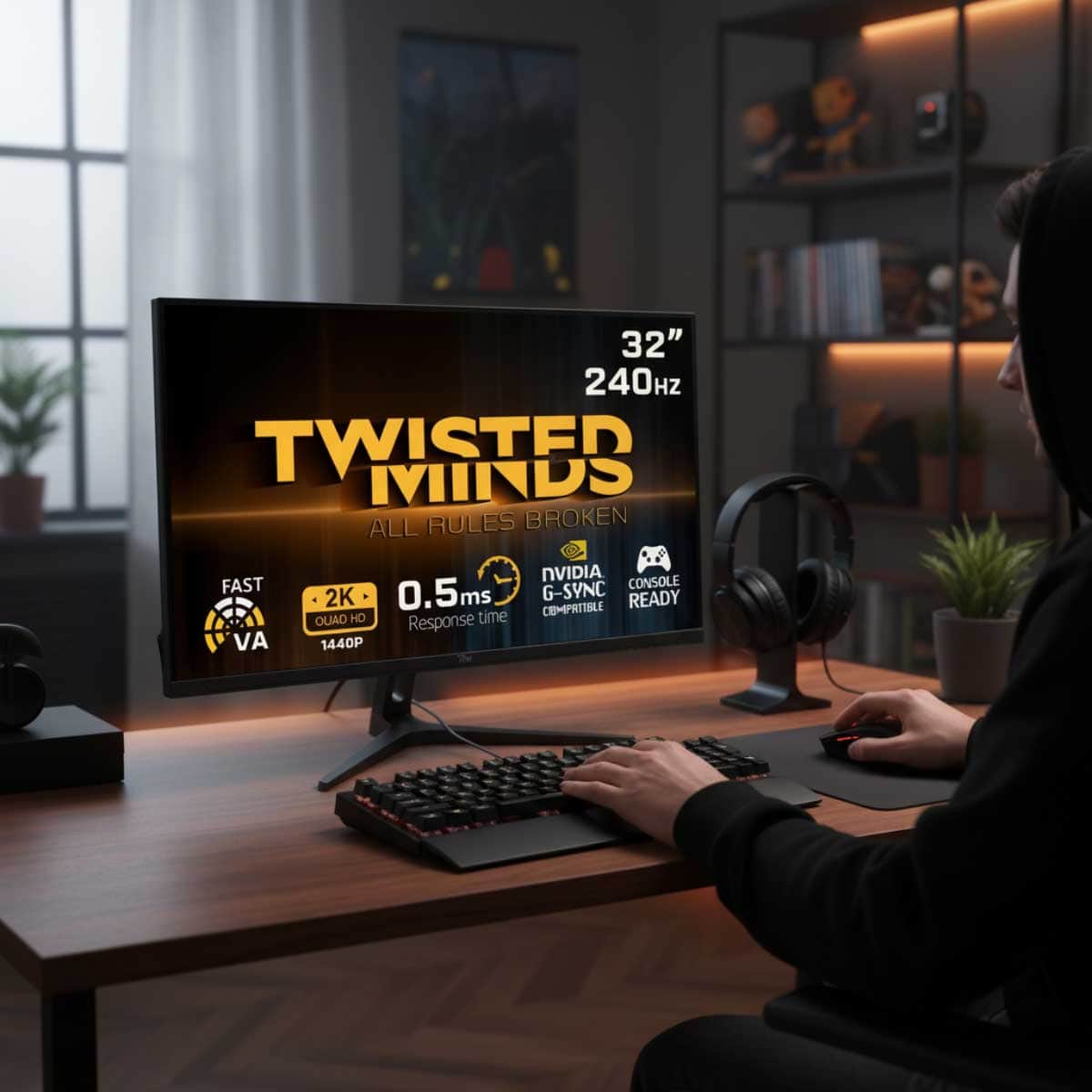 Twisted Minds 32" TM32QHD240VA QHD 240Hz 0.5ms VA Gaming Monitor