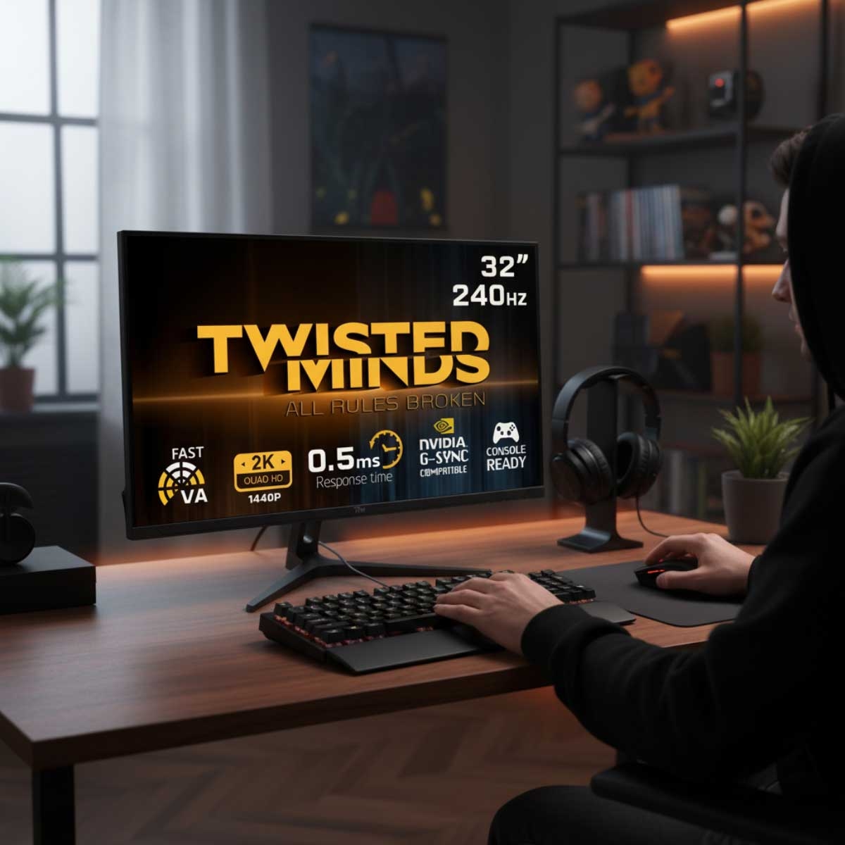 Twisted Minds 32" TM32QHD240VA QHD 240Hz 0.5ms VA Gaming Monitor