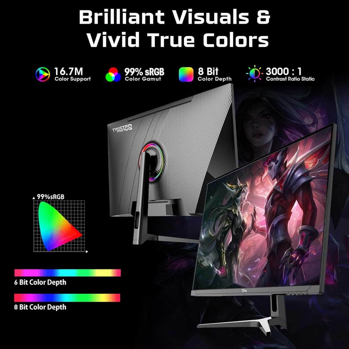 Twisted Minds 32" TM32QHD240VA QHD 240Hz 0.5ms VA Gaming Monitor