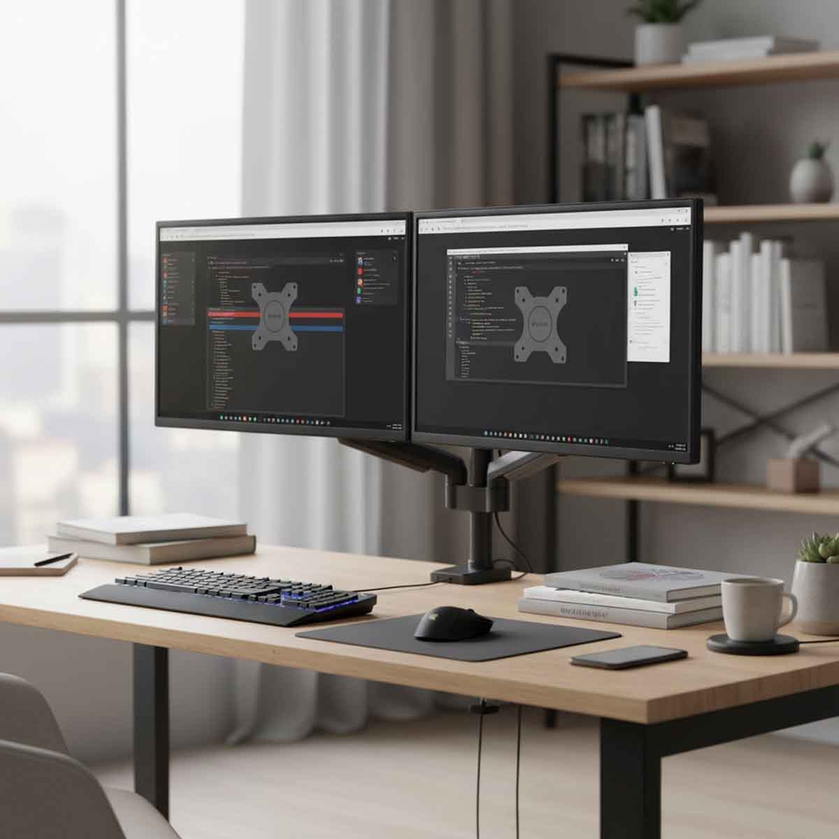 تويستد مايندز حامل شاشتين نحيف ثقيل بنظام نابض ميكانيكي