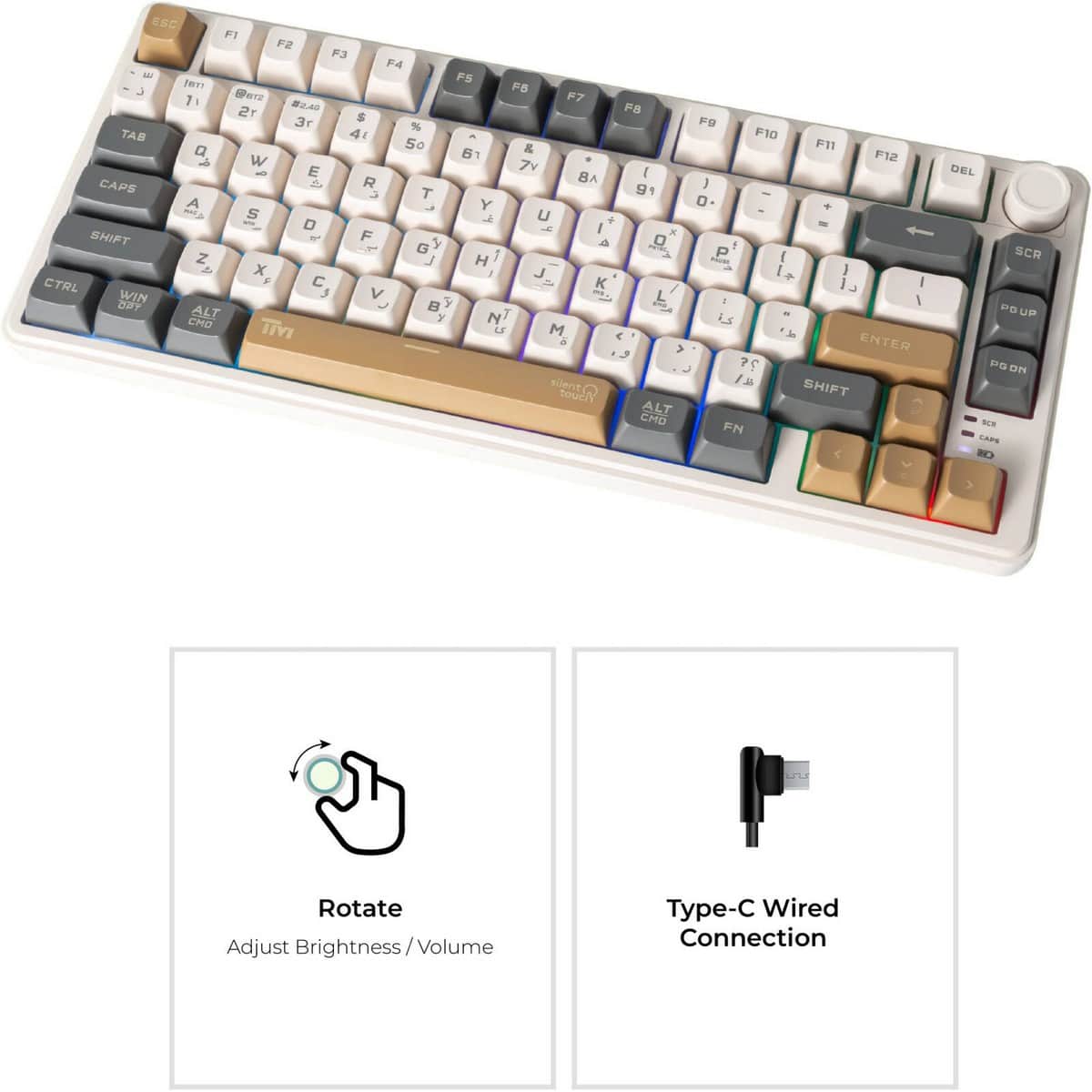 Twisted Minds Imperium Pro Series 75% 80-Key English/Arabic Wireless Membrane Gaming Keyboard