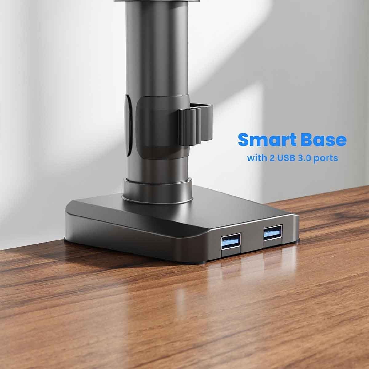 Twisted Minds Premium Dual Monitor Aluminum Gas Spring Pole Arm Stand