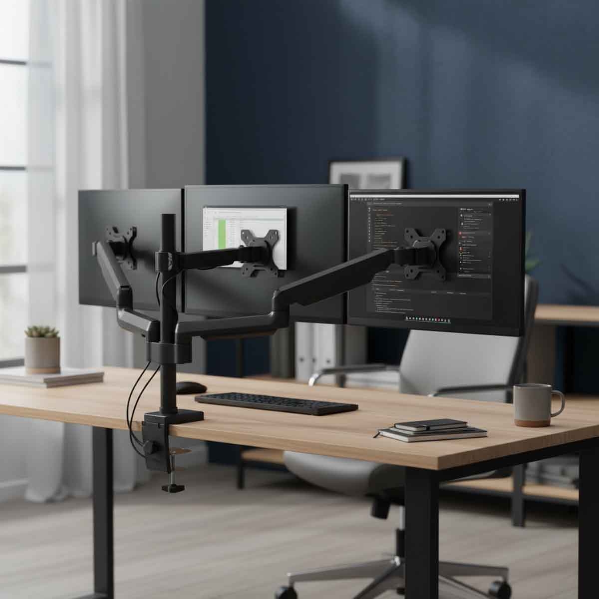 Twisted Minds Premium Triple Monitor Aluminum Gas Spring Arm Stand
