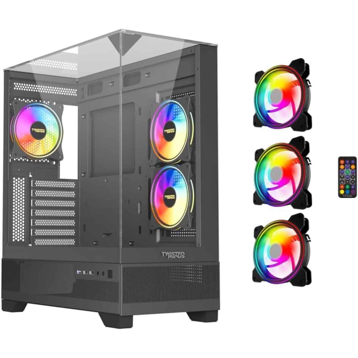 Twisted Minds Black Quantum Mid-Tower Gaming PC Case