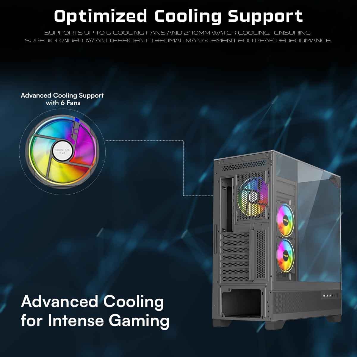 Twisted Minds Black Quantum Mid-Tower Gaming PC Case