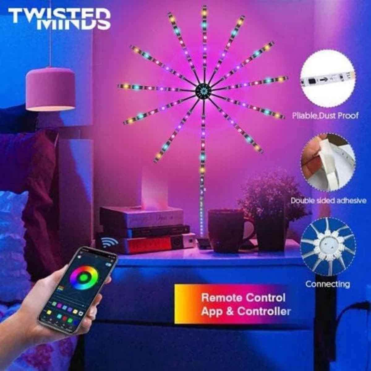 تويستد مايندز شريط إضاءة موسيقي LED RGB فاير وورك