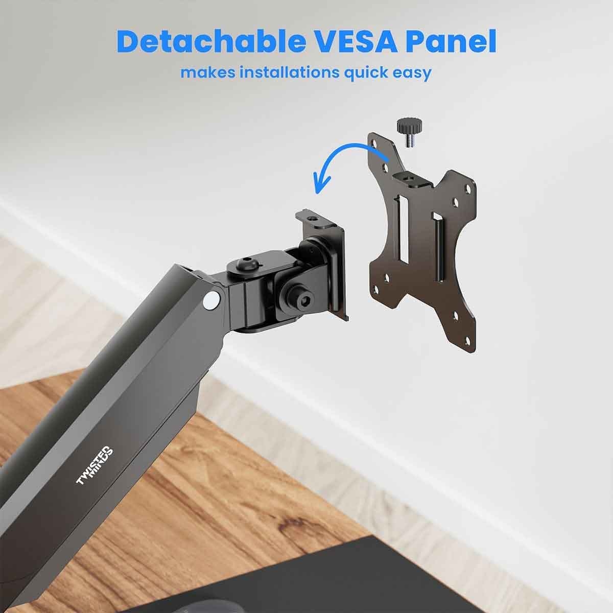 تويستد مايندز حامل شاشة واحدة نحيف ثقيل بنظام نابض ميكانيكي