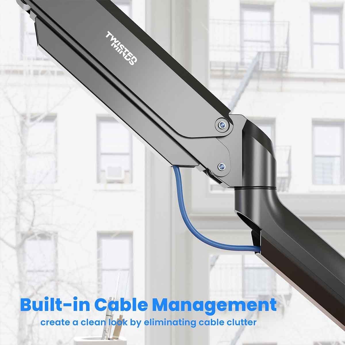 تويستد مايندز حامل شاشة واحدة نحيف ثقيل بنظام نابض ميكانيكي