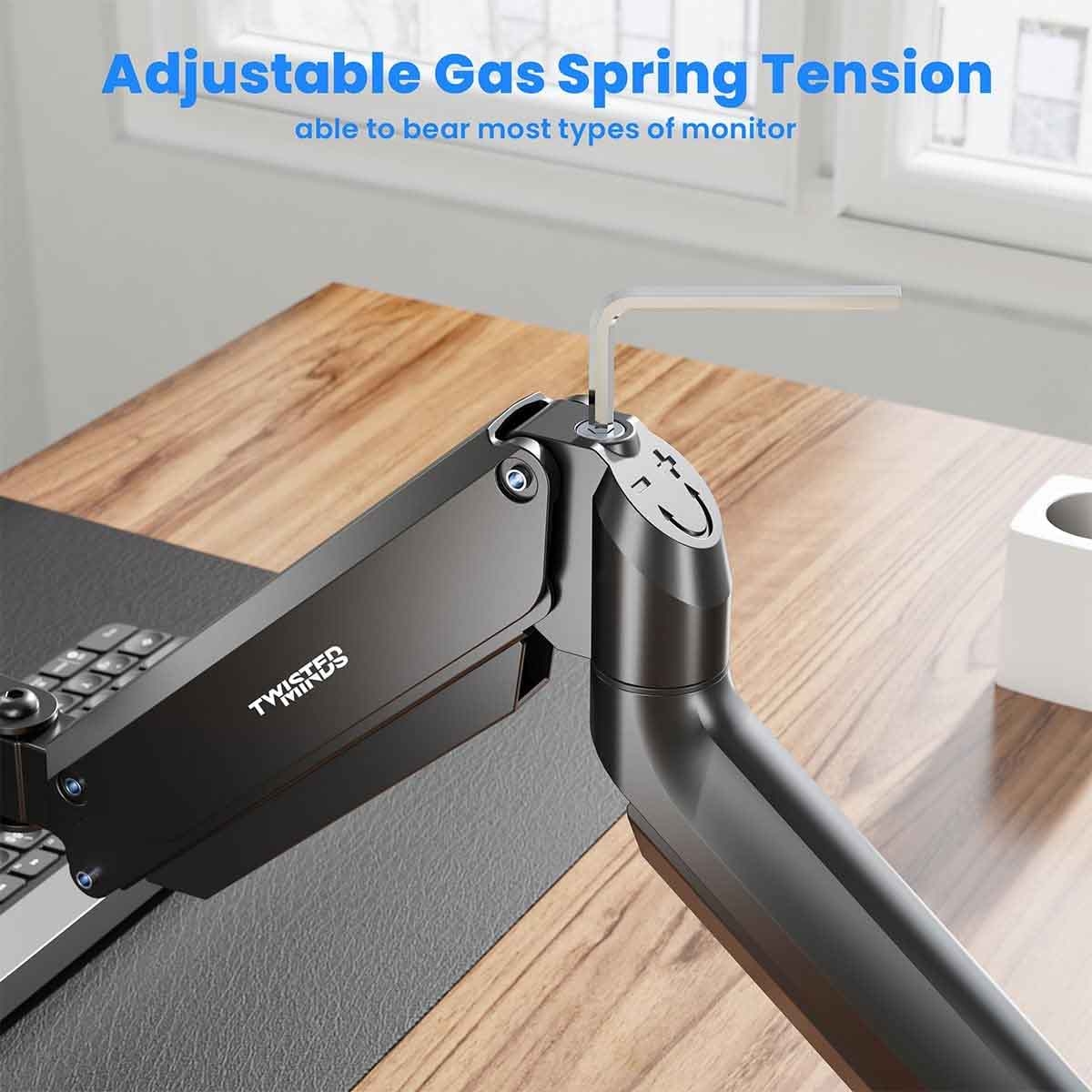 تويستد مايندز حامل شاشة واحدة نحيف ثقيل بنظام نابض ميكانيكي