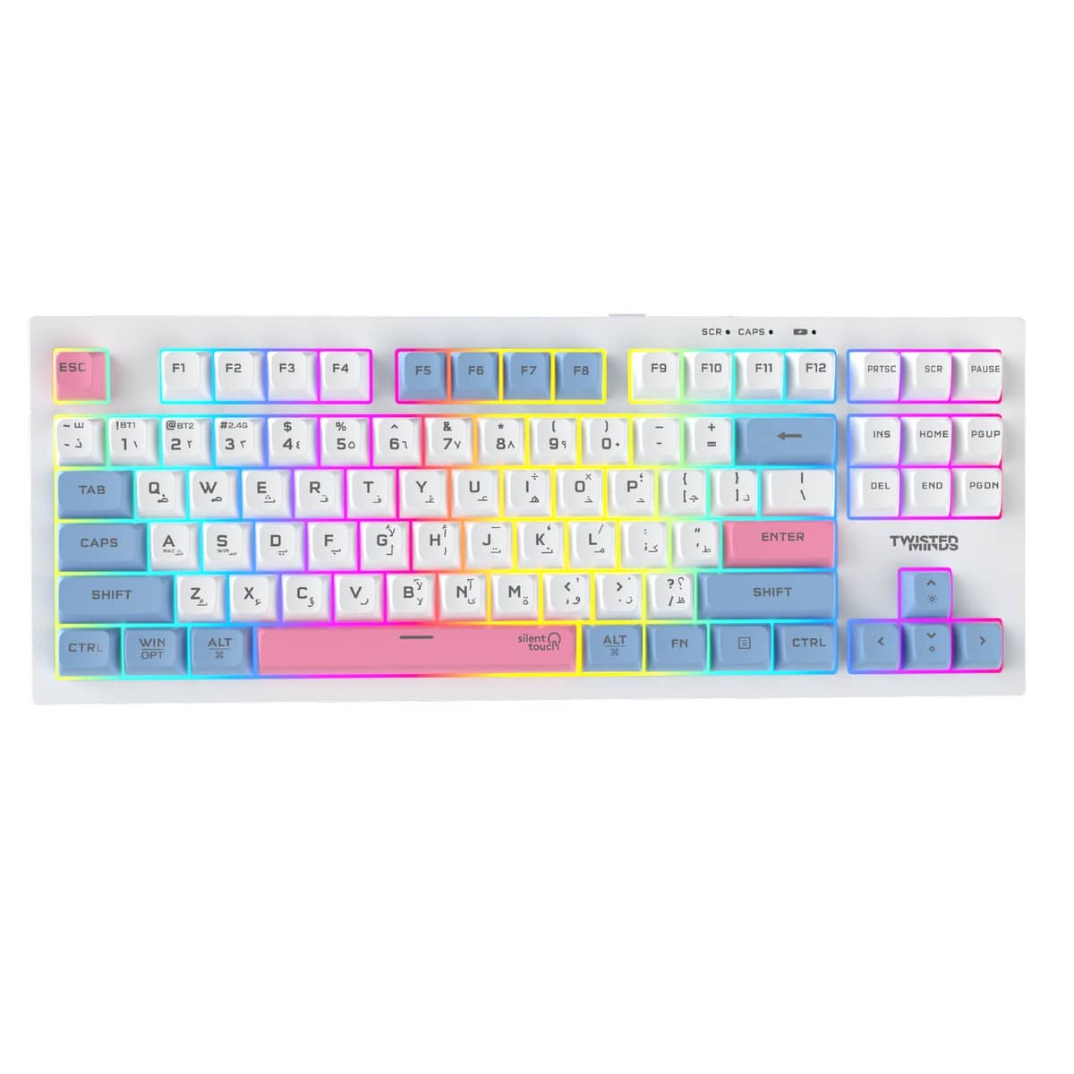 Twisted Minds Spectrum Pro Series 75% 87-Key English/Arabic Wireless Membrane Gaming Keyboard