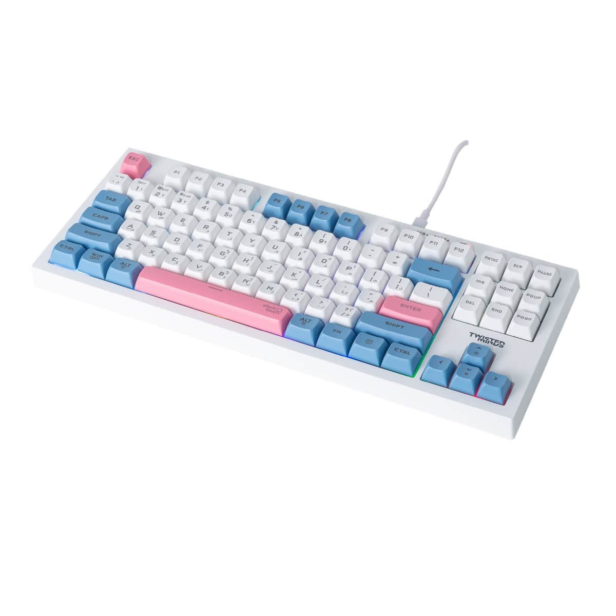 Twisted Minds Spectrum Pro Series 75% 87-Key English/Arabic Wireless Membrane Gaming Keyboard