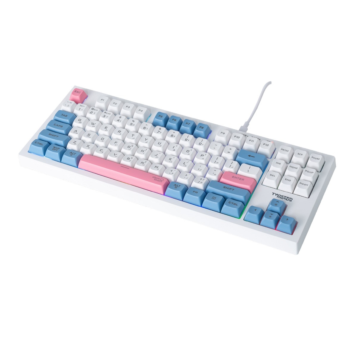 Twisted Minds Spectrum Pro Series 75% 87-Key English/Arabic Wireless Membrane Gaming Keyboard